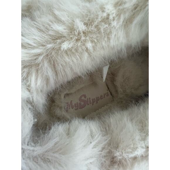 My Slippers Women's Slip-On Pink and Cream Suede Comfort Slippers Size 7 - Picture 7 of 11